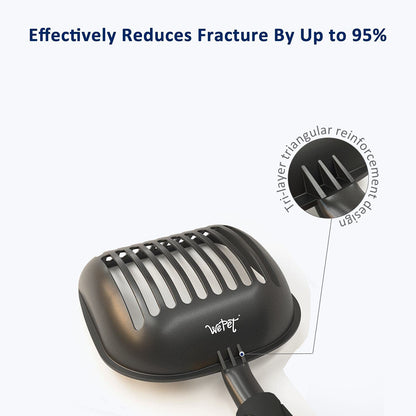 Professional Cat Litter Scoop, Non-Stick Aluminum Alloy Sifter with Deep Shovel and Long Handle, Durable Metal Design, Large Size, Black Coated Finish