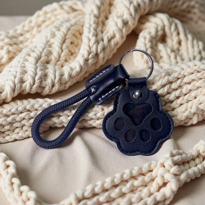 Pet Fur Memory Charm Leather Keychain Keepsake for Dog Cat Hair Paw-Shaped Design Memorial Sympathy Gift for Grieving Owners