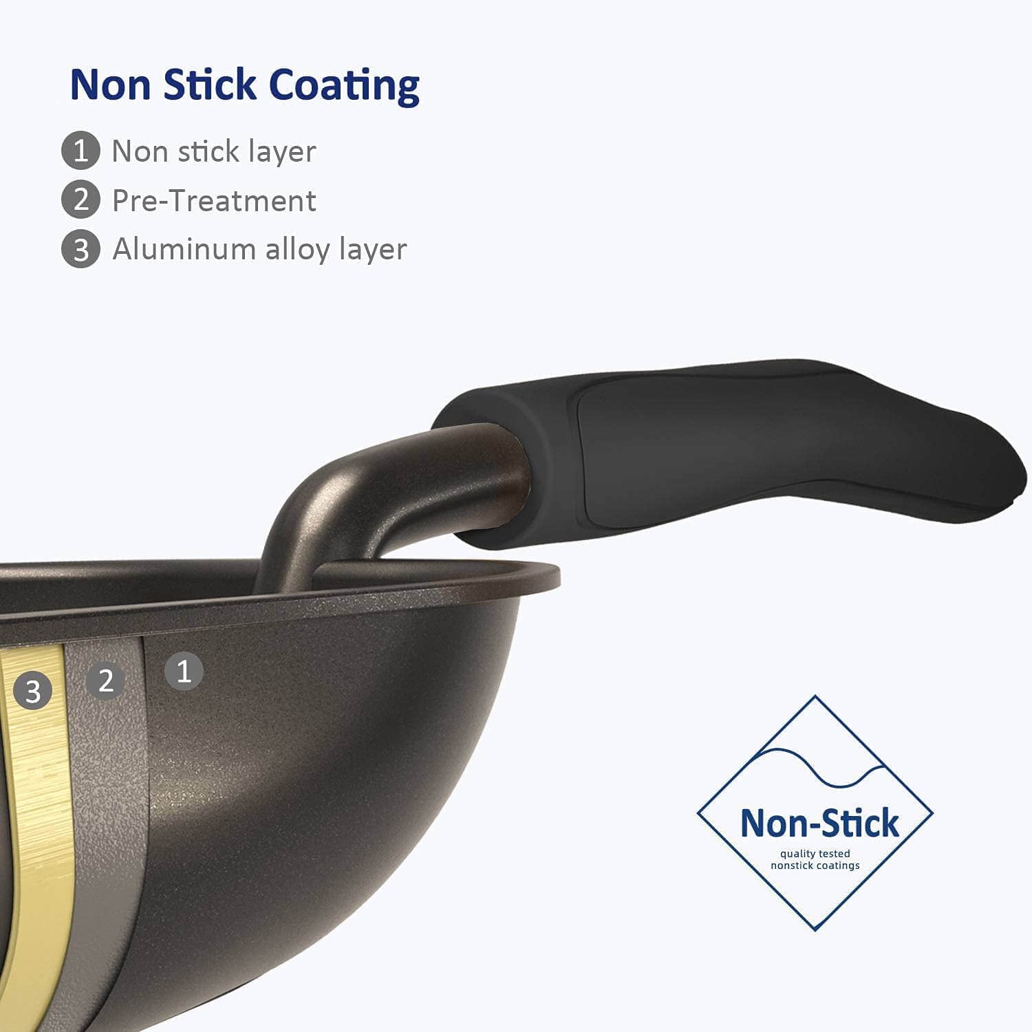 Professional Cat Litter Scoop, Non-Stick Aluminum Alloy Sifter with Deep Shovel and Long Handle, Durable Metal Design, Large Size, Black Coated Finish