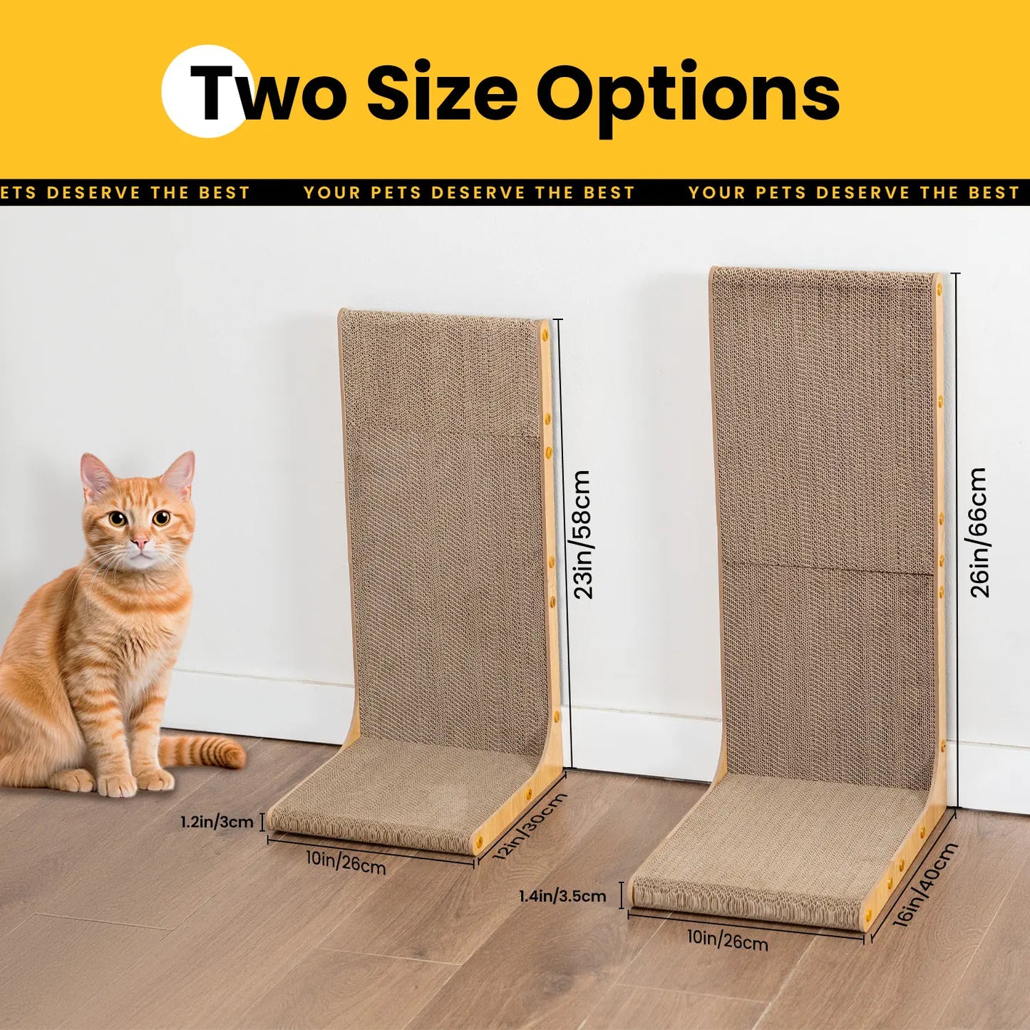 Conlun Cat Scratcher for Indoor Cats 22.8 Inch L Shaped Vertical Scratching Board with Ball Toy Light Wood L-Shaped Wall-Mounted Cat Scratcher Springtok Ramp Apartment Sturdy Home Durable Construction Easy Assembly Striped Design Tiktokshopspringglowup