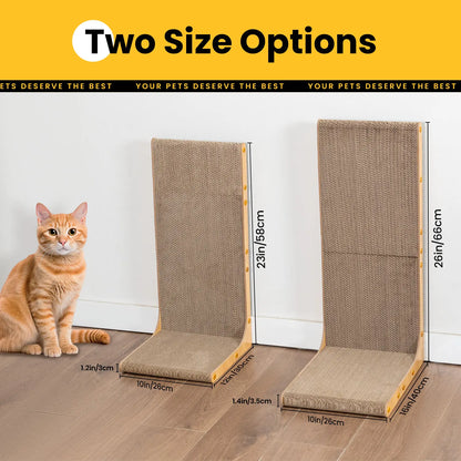 Conlun Cat Scratcher for Indoor Cats 22.8 Inch L Shaped Vertical Scratching Board with Ball Toy Light Wood L-Shaped Wall-Mounted Cat Scratcher Springtok Ramp Apartment Sturdy Home Durable Construction Easy Assembly Striped Design Tiktokshopspringglowup