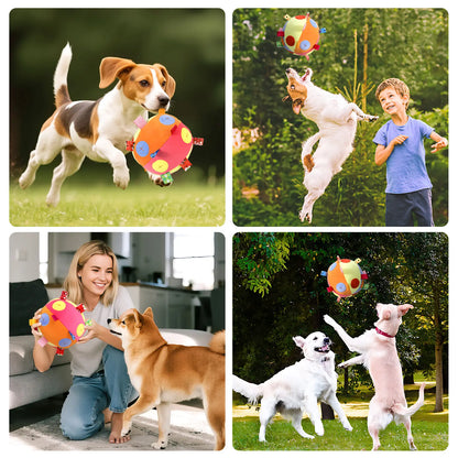 Dog Snuffle Treats Feeding Ball Toy for Slow Eating and Keep Busy, Interactive Puppy Cotton Fillings Ball Food Hidden Relieve Boredom Exercise Game IQ Training with Bell