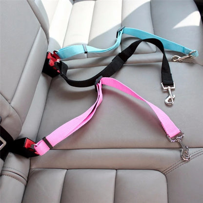 Adjustable Pet Car Seat Belt and Harness for Dogs and Cats - Safety Lead Clip for Vehicle Travel