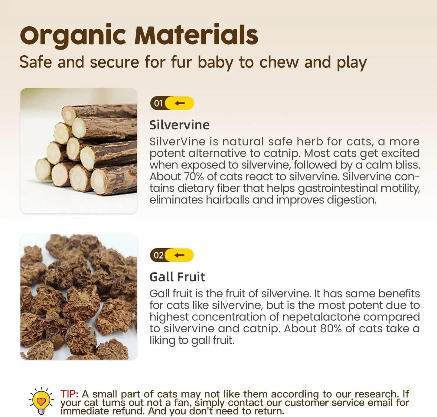 Premium Cat Chew Stick Toy, Natural Silvervine Sticks Cat Toys, Catnip Alternative Cat Chew Toys Teeth Cleaning, Matatabi Cat Treat, Edible Kitty Toys