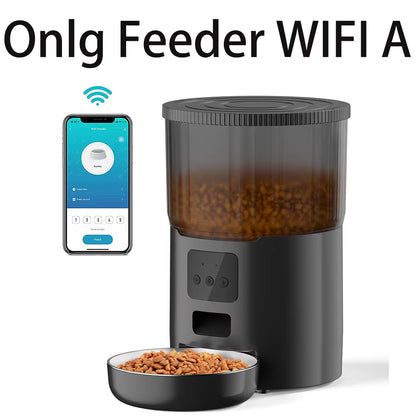 4L Smart Pet Feeder with Tuya WiFi Connectivity and 2L Automatic Drinking Fountain for Dogs and Cats