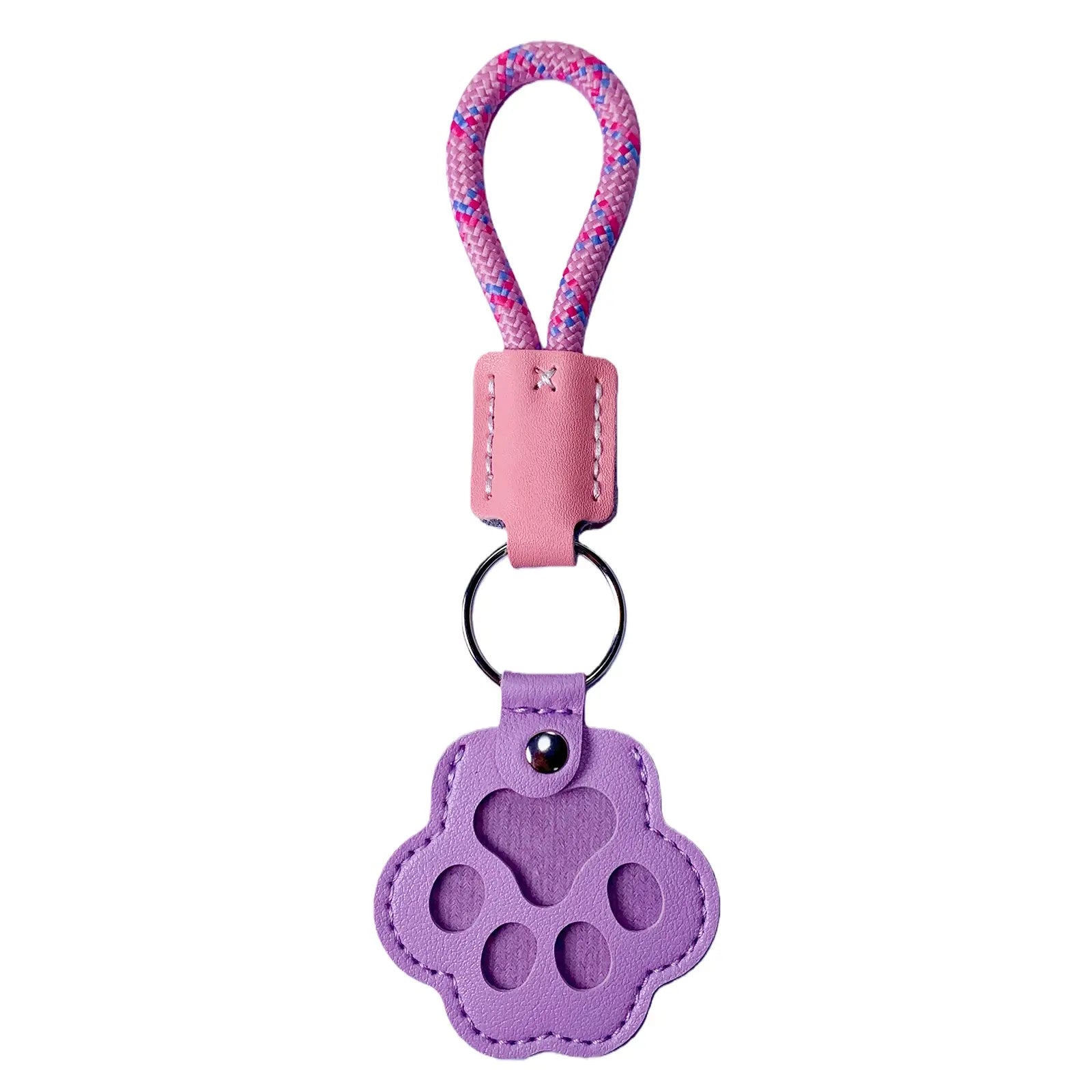 Pet Fur Memory Charm Leather Keychain Keepsake for Dog Cat Hair Paw-Shaped Design Memorial Sympathy Gift for Grieving Owners