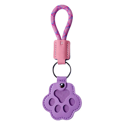 Pet Fur Memory Charm Leather Keychain Keepsake for Dog Cat Hair Paw-Shaped Design Memorial Sympathy Gift for Grieving Owners