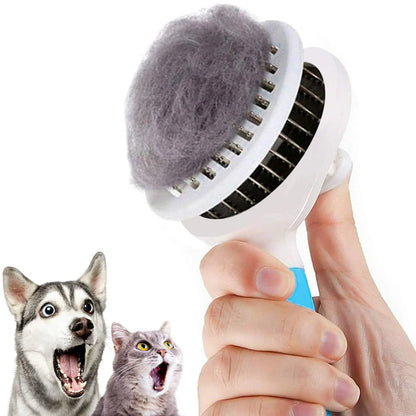 Professional Pet Grooming Brush, Self-Cleaning Deshedding Tool for Undercoat, Mats, and Knots - Suitable for All Hair Lengths