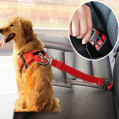 Adjustable Pet Car Seat Belt and Harness for Dogs and Cats - Safety Lead Clip for Vehicle Travel