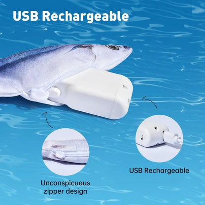 Ultra-Realistic Flopping Fish Cat Toys 3 Pack, Interactive Cat Toys for All Breeds, Tap-Activated 3 Flapping Mode, Sardine/Saury/Yellow Croaker, 7.1 Inches, with Catnip, Rechargeable,Interactive Pet Toys Tiktokshopspringglowup