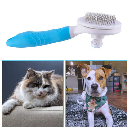 Professional Pet Grooming Brush, Self-Cleaning Deshedding Tool for Undercoat, Mats, and Knots - Suitable for All Hair Lengths