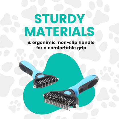 Stainless Steel Double-Sided Pet Detangling Comb - 1 PCS Dog & Cat Grooming Shedding Brush, Hair Care Products with Optimal Blade Spacing for Reducing Matting and Fur Removal,Summervibes