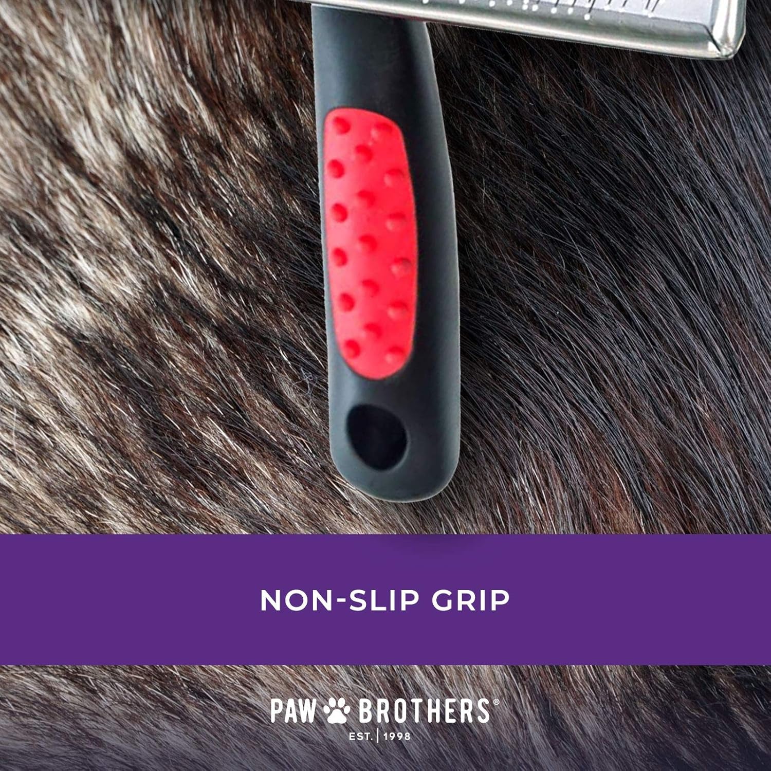 Paw Brothers Professional Grade Soft Pin Flat Slicker Brush for Large Dogs - X-Large with Coated Tips for Gentle Grooming, Effective Tangle and Mat Removal, Maximum Coverage