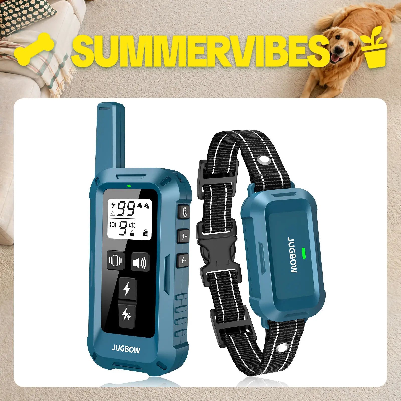 Jugbow Dog Collar - 4200FT Dog Collar with Remote, IPX8 Waterproof Electric Collar with 4 Training Modes, Outdoor Rechargeable E-Collar-Dt68 #Summervibes #Petlovers