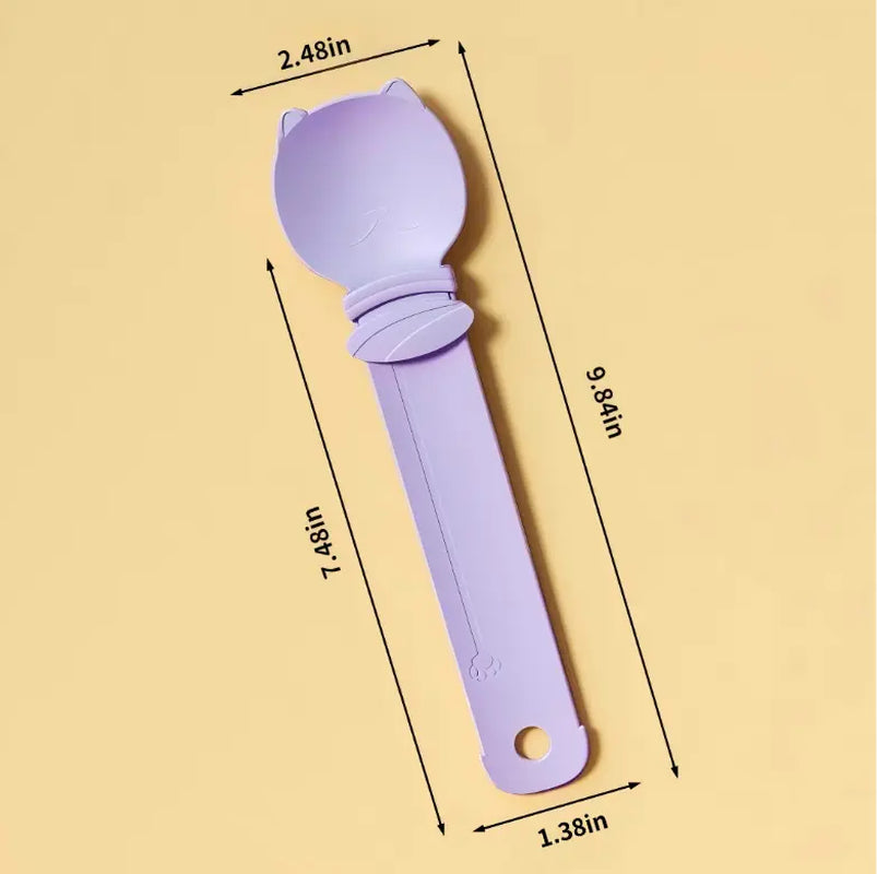 4 Pack Cat Strip Feeder Spoon - Wet Treats Dispense Squeeze Spoon for Cat Liquid Snack Lickable Feeding