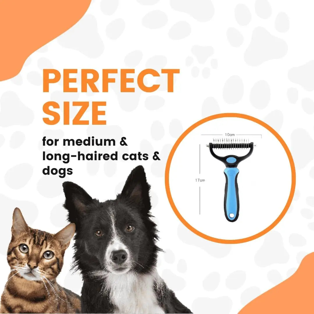 Stainless Steel Double-Sided Pet Detangling Comb - 1 PCS Dog & Cat Grooming Shedding Brush, Hair Care Products with Optimal Blade Spacing for Reducing Matting and Fur Removal,Summervibes