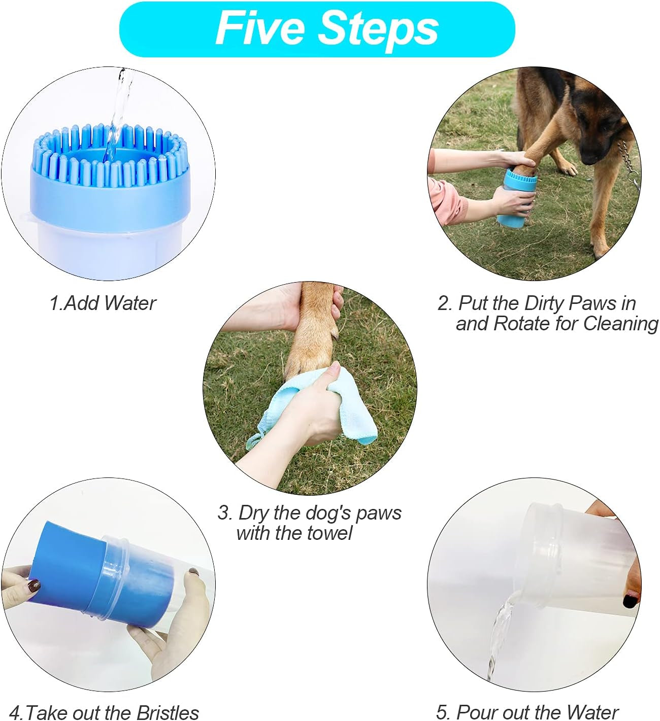 Dog Paw Cleaner Dog Brush Dog Grooming Portable Dog Paw Foot Washing Cup for Cats and Dogs