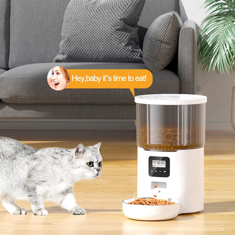 4L Smart Pet Feeder with Tuya WiFi Connectivity and 2L Automatic Drinking Fountain for Dogs and Cats