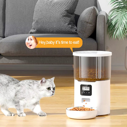 4L Smart Pet Feeder with Tuya WiFi Connectivity and 2L Automatic Drinking Fountain for Dogs and Cats