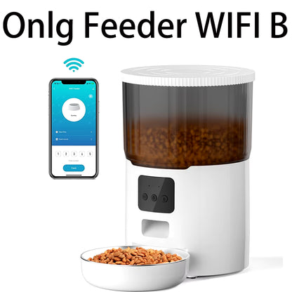 4L Smart Pet Feeder with Tuya WiFi Connectivity and 2L Automatic Drinking Fountain for Dogs and Cats