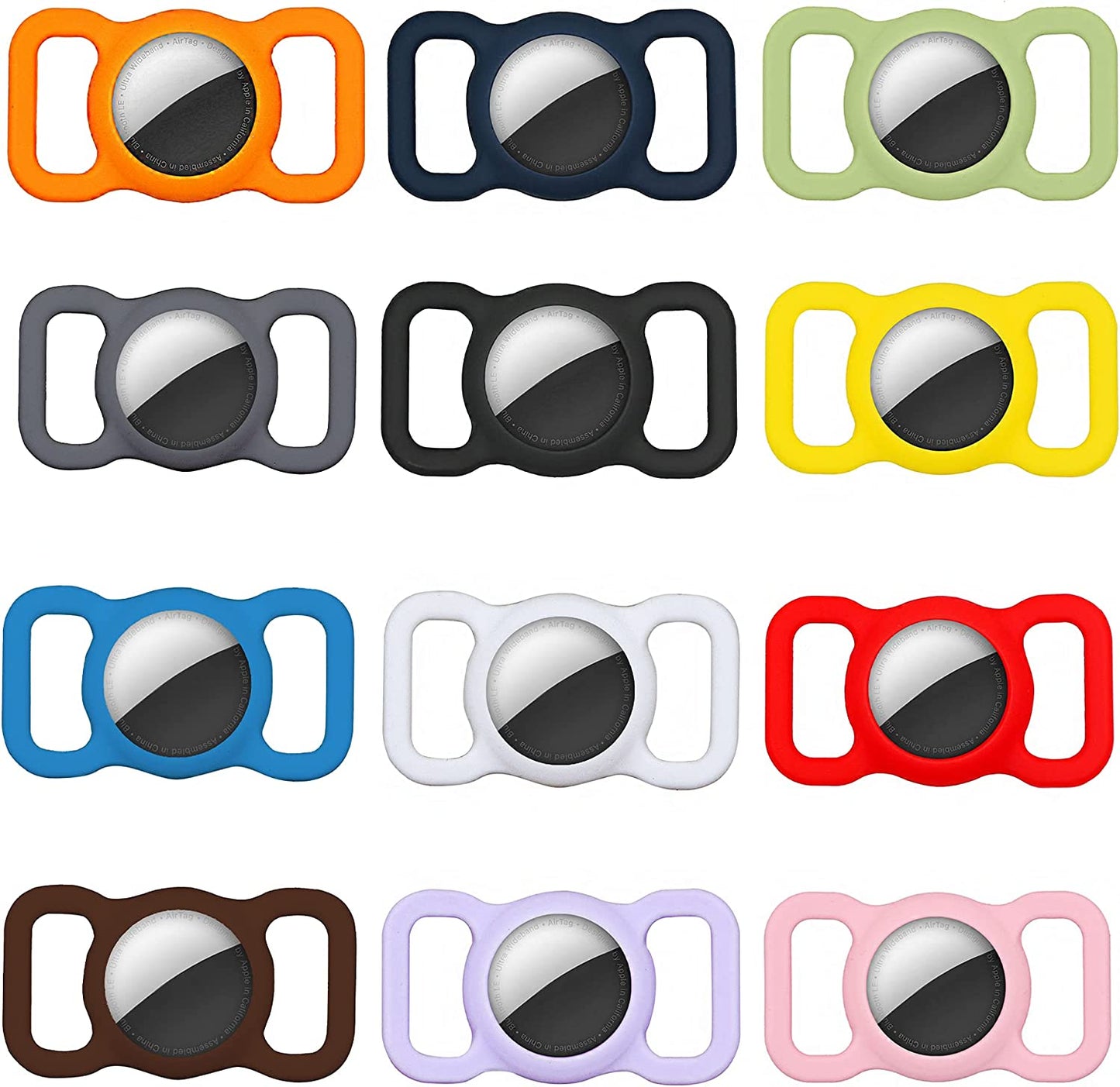 Dog Collar Holder - Protective Silicone Air Tag Case for Collars and Backpacks, Lightweight and Soft (Red)