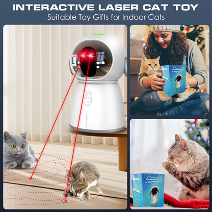 Interactive Cat Laser Toy 2026 for Indoor Use - Rechargeable Motion-Activated Device with Adjustable Angles and Dual Patterns for Engaging Play for Multiple Cats and Kittens