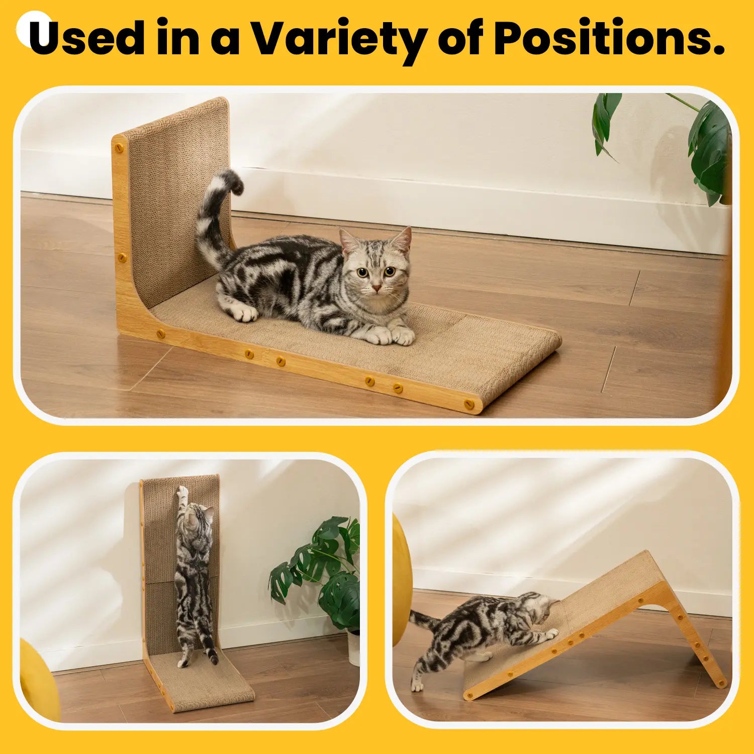 Conlun Cat Scratcher for Indoor Cats 22.8 Inch L Shaped Vertical Scratching Board with Ball Toy Light Wood L-Shaped Wall-Mounted Cat Scratcher Springtok Ramp Apartment Sturdy Home Durable Construction Easy Assembly Striped Design Tiktokshopspringglowup