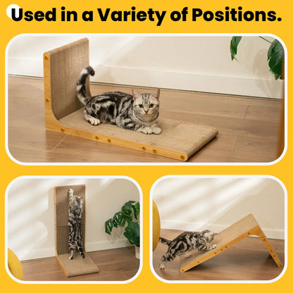 Conlun Cat Scratcher for Indoor Cats 22.8 Inch L Shaped Vertical Scratching Board with Ball Toy Light Wood L-Shaped Wall-Mounted Cat Scratcher Springtok Ramp Apartment Sturdy Home Durable Construction Easy Assembly Striped Design Tiktokshopspringglowup