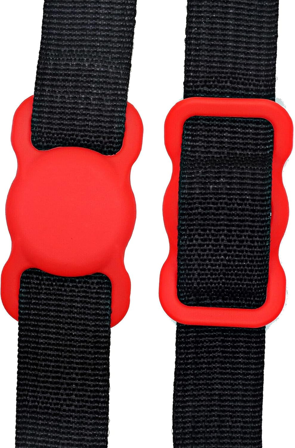 Dog Collar Holder - Protective Silicone Air Tag Case for Collars and Backpacks, Lightweight and Soft (Red)